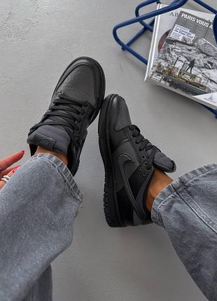 Стильные кроссовки nike dunk low gore-tex triple black 7