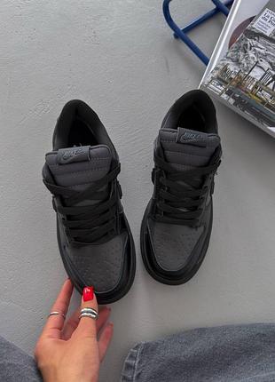 Стильные кроссовки nike dunk low gore-tex triple black 3