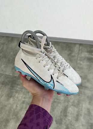 Бутси дитячі nike білі з блакитним 6