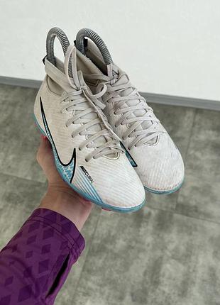 Бутси дитячі nike білі з блакитним 4