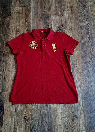 Женская уникальная футболка поло polo ralph lauren оригинал