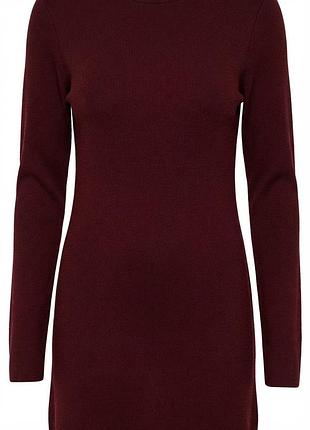 Стильна бордова сукня zara / плаття в рубчик розмір l