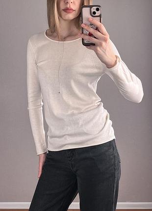 Трикотажний джемпер лонгслів шовк шовковий the white company