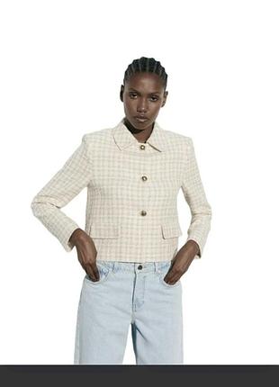 Стильний твідовий жакет zara