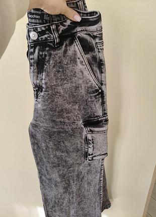 Джинси жіночі boohoo широкі сірі