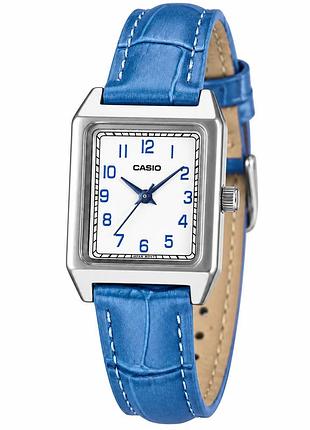 Женские часы casio ltp-b150la-2b с синим ремешком и прямоугольным корпусом