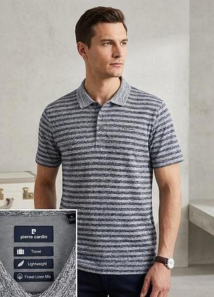 Мужская тенниска поло pierre cardin – хлопок/лен, оригинал, состояние новой, l-xl
