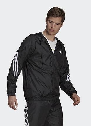 Оригінал спортивна вітрівка олімпійка adidas sportswear h15580 оригинал адідас зіпка кофта на замку чорна для бігу для спорту для прогулянок xl
