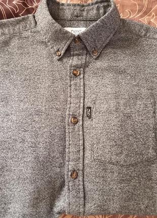 Next meпла, приталена (slim fit), натуральна, чоловіча сорочка з довгим рукавом.