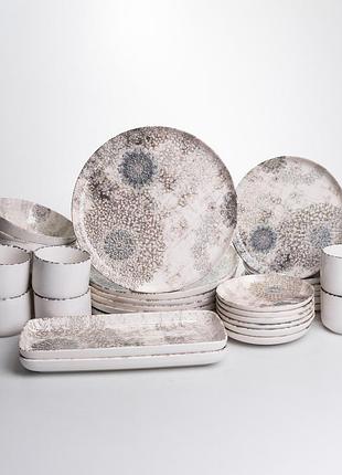 Столовый сервиз фарфоровый «калейдоскоп» 32 предмета на 6 персон yiwu ys02-008