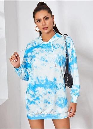 Shein. англія. в наявності. сукня худі у принті тай дай.