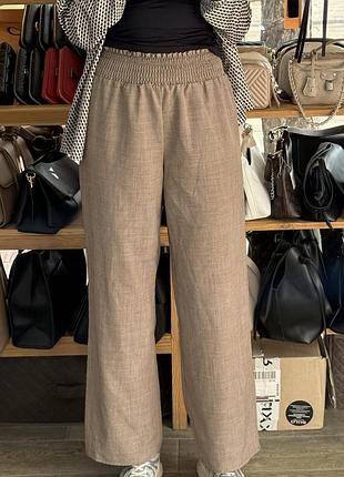 Брюки штани легкі на резинці труби вільні палацо
