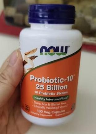 Now foods probiotic-10tm пробиотики 100 вегетарианских капсул