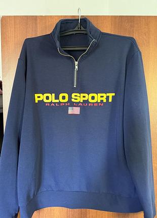 Кофта чоловіча polo sport синя 1/4 зіп xl