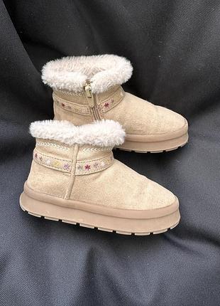 Черевики для дівчаток zara бежеві, 22 розмір, 15 см устілка