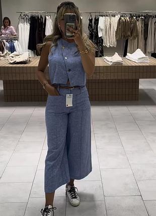 Zara костюм льон