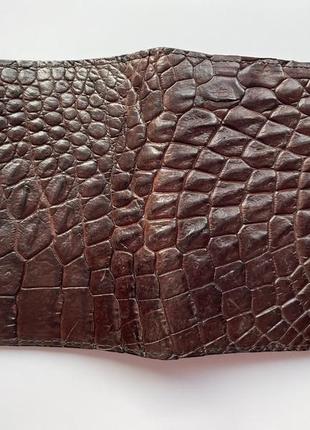 Візитниця з натуральної шкіри крокодила коричнева cch01