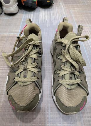 Женские кроссовки nike air huarache craft, хаки с розовым, 39 размер