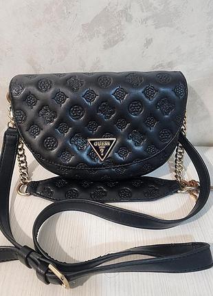 Сумка жіноча guess чорна стьобана