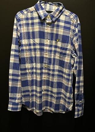 Сорочка чоловіча lyle&scott в клітинку синьо-біла
