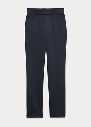 Трикотажные женские брюки marks &amp; spencer темно-синего цвета
