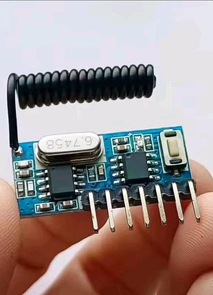 Радіочастотний 4-канальний приймач rx480-e 433 мгц (rf receiver learning code decoder module) з антеною для бездротового керування