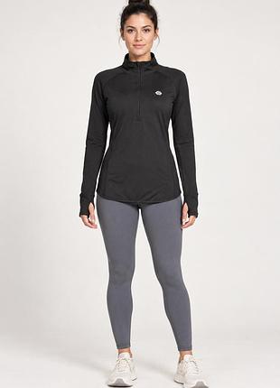 Спортивный термо-лонгслив cruel (miller international) 1/2 zip athletic чёрная кофта для бега/фитнесу размер м