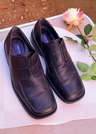 Шикарные кожаные туфли с широкими носами navyboot 44р