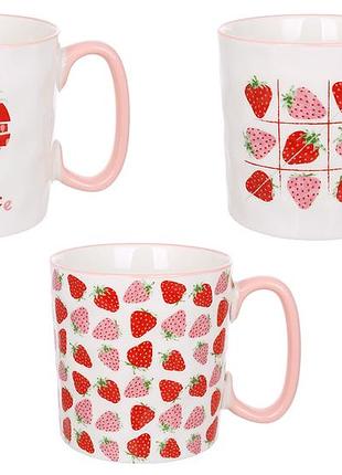 Набор 3 шт кружек фарфоровых 350мл strawberry garden