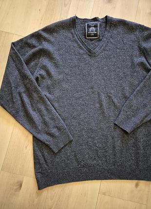 Чоловічий шерстяний джемпер next luxury з v-вирізом (l) — 100% вовна ягняти (lambswool)