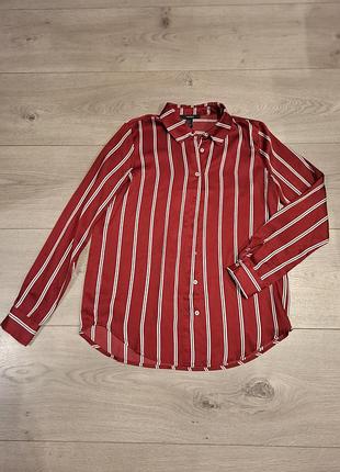 Сорочка , блуза жіноча forever 21 у смужку, червона, розмір s