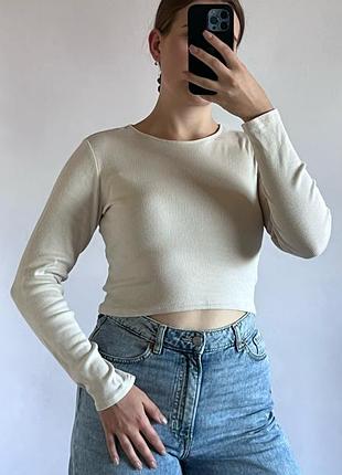 Лонгслів в рубчик h&m