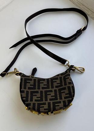 Клатч жіночий fendi текстильний з логотипом ff