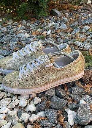 Кожаные золотые кеды converse chuck taylor all star gemma ox (37.5 разм. / 24 см)