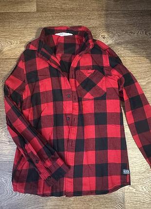 Сорочка для дівчинки h&m в червоно-чорну клітинку