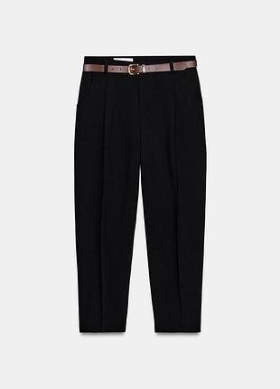 Чорні штани з ременем zara