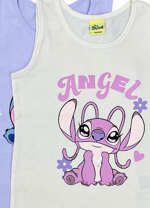Майки на девочку stitch стоп (набор 2 шт) р.122-128, 146-152 см