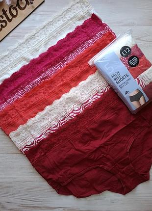 Комплект трусиков m&amp;s 44 46 mark &amp; spencer 5шт хлопок кружево