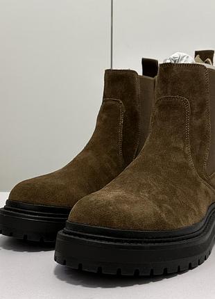 Чоловічі шкіряні черевики челсі zara, нові чоботи з натуральної шкіри зара 42 розмір