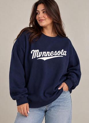 Світшот жіночий minnesota темно-синій xl/ххl на флісі