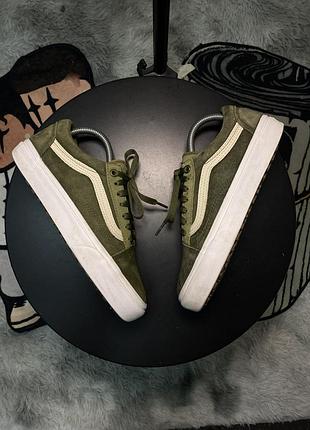 Кросівки vans old skool замшеві зелені, жіночі, розмір 37