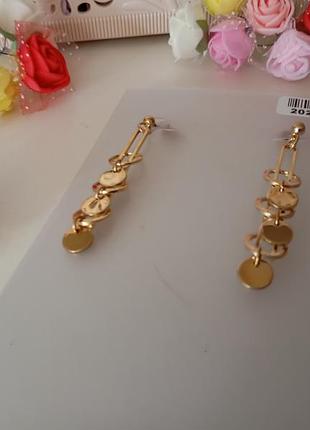 Сережки довгі золотисті 3