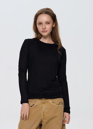 Лонгслив женский из вискозы черный, 4xl