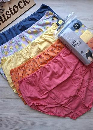 Комплект трусиков m&amp;s marks &amp; spencer 44 16 высокая посадка хлопок 5шт