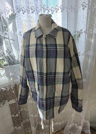 Куртка-рубашка (worker jacket) в сине-бежевую клетку zara