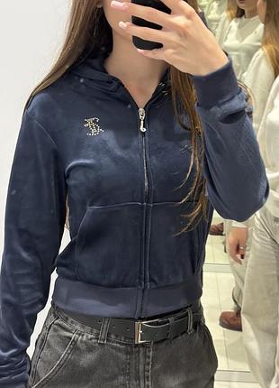 Синя кофта на блискавці juicy couture