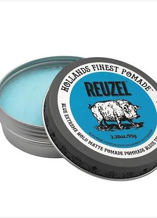 Матовая помада для укладки reuzel blue extreme hold matte pomade 95 г