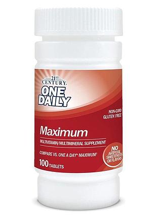 Витамины и минералы 21st century one daily maximum, 100 таблеток