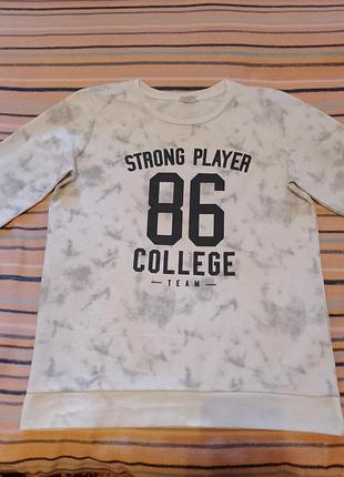 Світшот для хлопчика defacto strong player тай-дай білий розмір 152-158