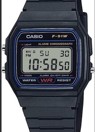 Годинник casio f-91w чоловічий чорний
